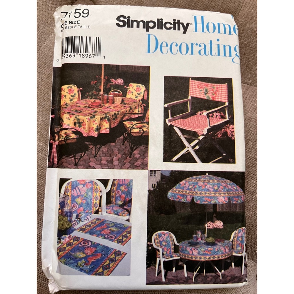 Simplicity Home Decorating Sewing Patterns -Outdoor Patio Accessories